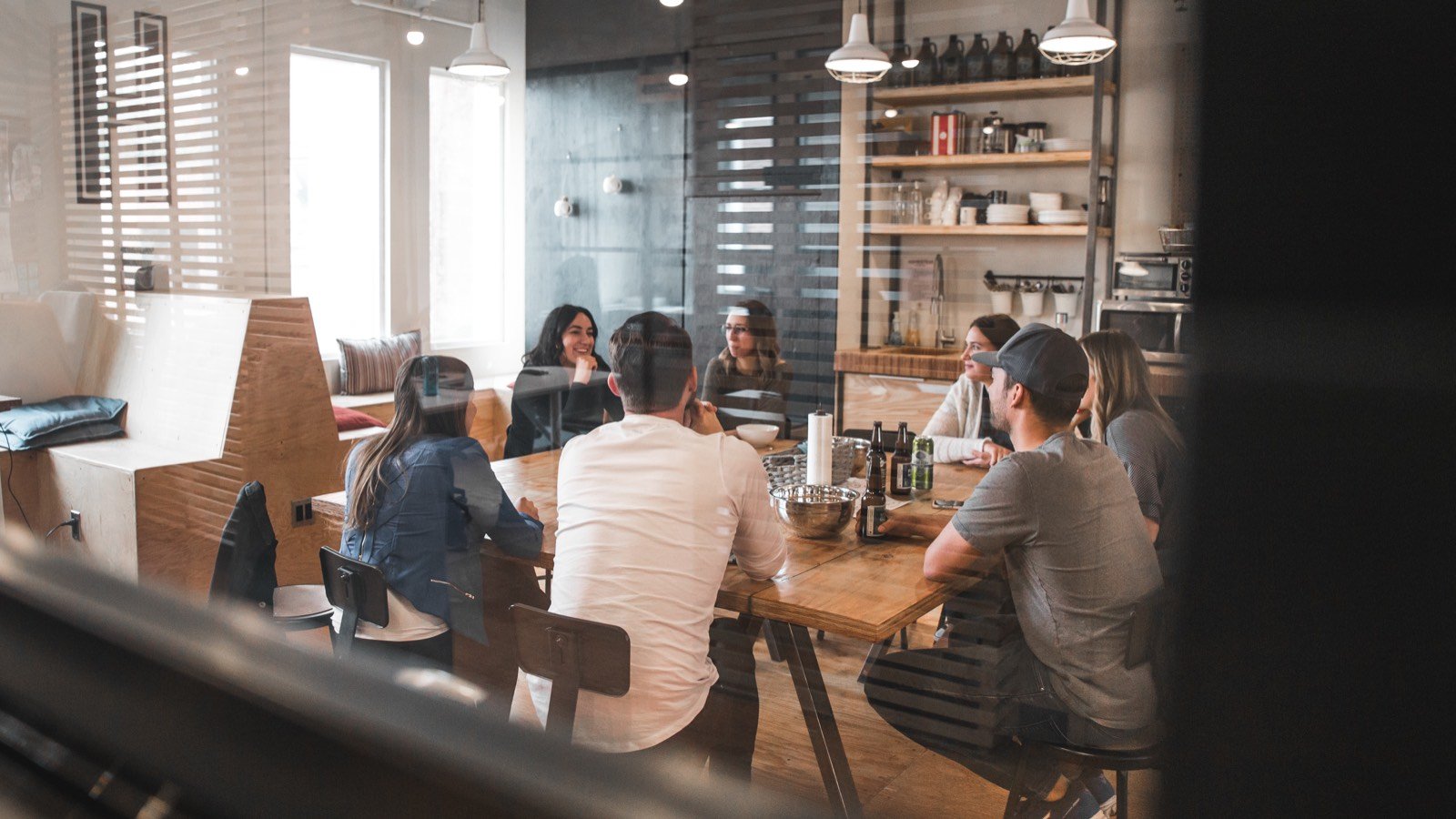 Team meeting over coffee